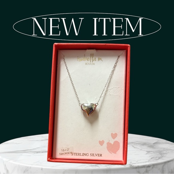 isabella m, Jewelry - Isabella M. Silver Minimalist Heart Necklace NWOT